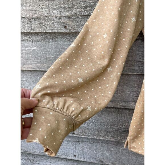 NWT Liz Claiborne size XL polka dot star print long sleeve tie back top. - Picture 6 of 7